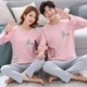 Mùa thu cặp đôi quần dài tay hoạt hình cotton dễ thương nam và nữ đồ ngủ mới giản dị kích thước lớn phục vụ nhà phù hợp kiểu đồ bộ vải thun bông