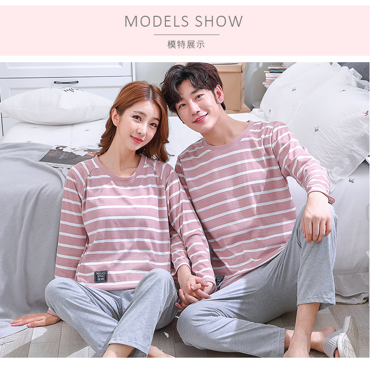 Đặc biệt hàng ngày mùa xuân và mùa thu Hàn Quốc của cặp đôi đáng yêu bộ đồ ngủ cotton dài tay hoạt hình giản dị phục vụ nhà thường xuyên do ngu