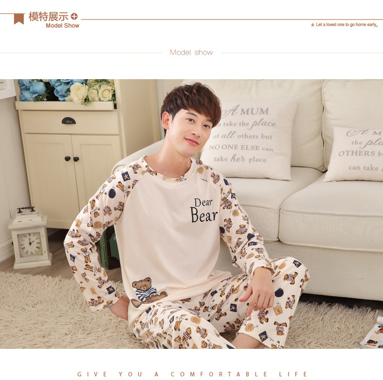 Đặc biệt hàng ngày mùa thu nam đồ ngủ cotton dài tay mùa đông nam dịch vụ nhà cộng với phân bón XL phù hợp giải trí thời trang trung niên u50