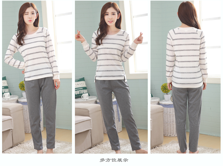 Đồ ngủ đặc biệt hàng ngày của phụ nữ cotton dài tay mỏng thường xuyên mùa xuân và mùa thu hoạt hình dễ thương bên ngoài mặc phù hợp với dịch vụ nhà nội y cao cấp