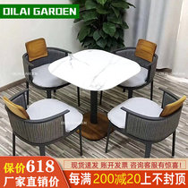 Nordic Outdoor Table & Chairs Embalming Wood Creative Balcony Vines Chair Villa Courtyard Casual Outdoor Cafe Rope choreography Chair