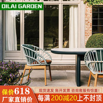 Outdoor table and table open patio Courtyard Rattan Chairs Combined Balcony Designer Creative Dining Chair Villa Garden Dining Table And Chairs Combination