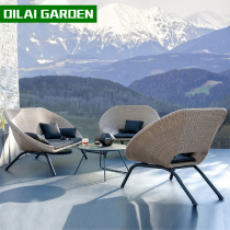 Outdoor Rattan Chair Vine choreography Sofa Tea Table Composition Villa Patio Terrace waterproof sunscreen for sunscreen Three sets of rattan furniture