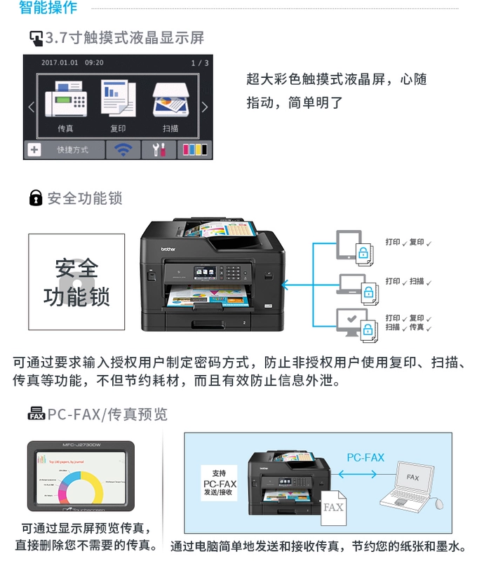 Máy in phun không dây Brother MFC-J3930DW Màu A3 Sao chép Quét Fax Wide One Machine - Thiết bị & phụ kiện đa chức năng máy in màu canon giá rẻ