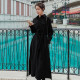 Dark green corduroy long-sleeved dress women's 2023 spring and autumn new French style waist slimming bellflower long skirt