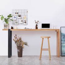 Solid wood bar table home living room partition creative small wine table dining table integrated balcony high foot table simple