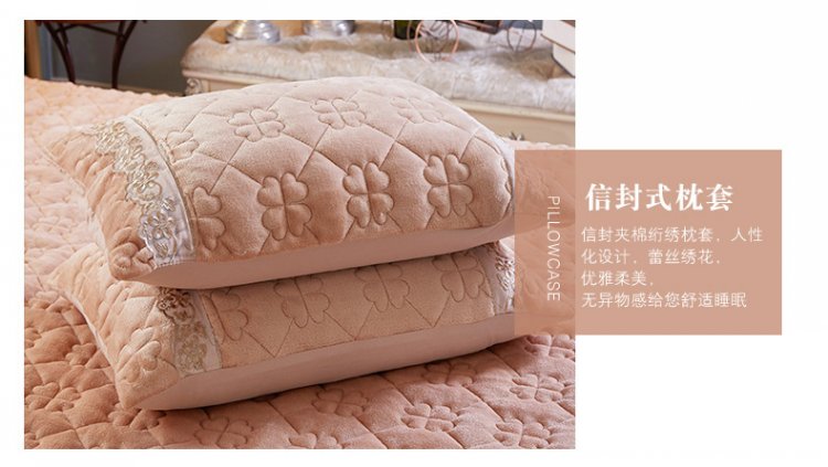 Nằm xuống giường dày phương pháp dày gia đình váy của bốn bộ bốn khăn trải giường flannel ấm giường 1,5m 1.8m Kits - Bộ đồ giường bốn mảnh chăn ga gối đệm giá rẻ