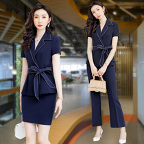 Business suit Womens suit Spring and summer temperament suit President high-end business socialite fashion beauty salon work clothes
