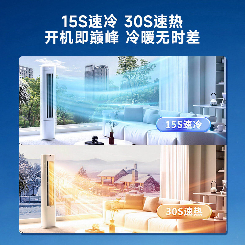 Haier Official Air Conditioner, Vertical Household Model, 3 Hp Large Cabinet Unit, New First-Class Energy Efficiency, Inverter Cooling and Heating, Ultra-Energy-Saving Lpa