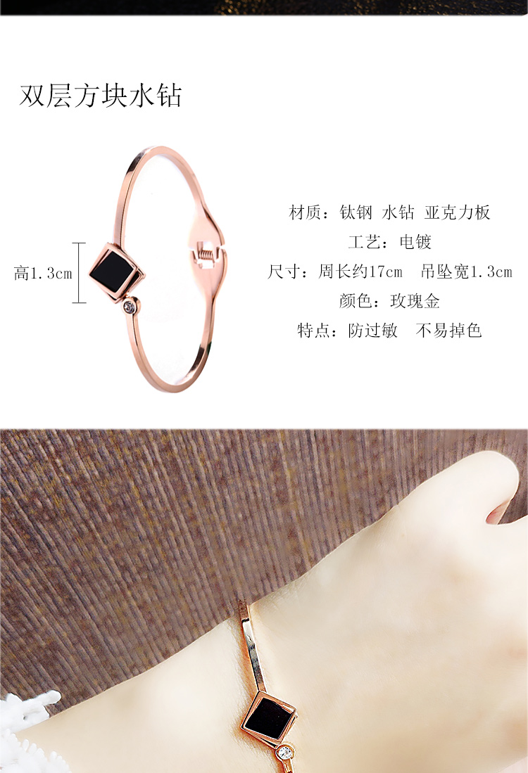 Không phai Nhật Bản và Hàn Quốc ròng đỏ hồng vàng titan vòng đeo tay bằng thép mở mùa xuân gió lạnh vòng tay hôn cá v nữ vòng tay phong thủy