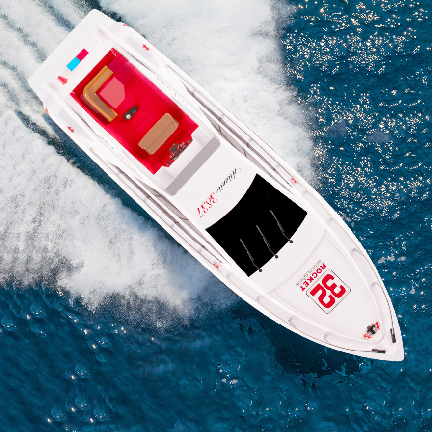 2 4G remote control toy ship can be sewed electric China police boat mode high speed ultra long-life yacht model