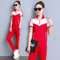 Summer style Golf clothes Short sleeves Long pants Sport Ball clothes Suit Women Golf Han Prints Lean Leisure Two Sets