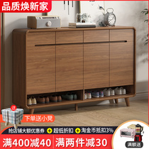 Shoe cabinet home door solid wood bar into the new Chinese porch large capacity storage modern simple hall cabinet