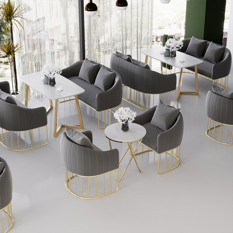 Nordic Cassette Sofa Milk Tea Shop Table And Chairs Combined Bar Cafe Cafe Iron Art West Restaurant Dining Furniture Rest Area-Taobao