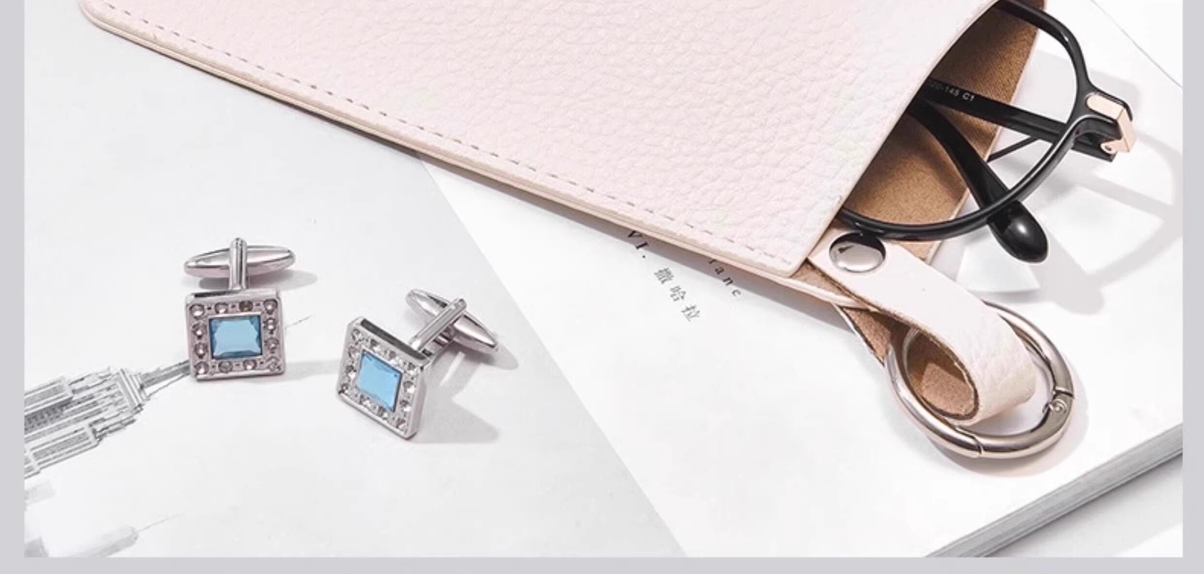 Ящики для хранения очков 便携可挂眼镜收纳袋pu太阳镜墨镜收纳袋眼镜包便捷钥匙圈眼镜挂袋