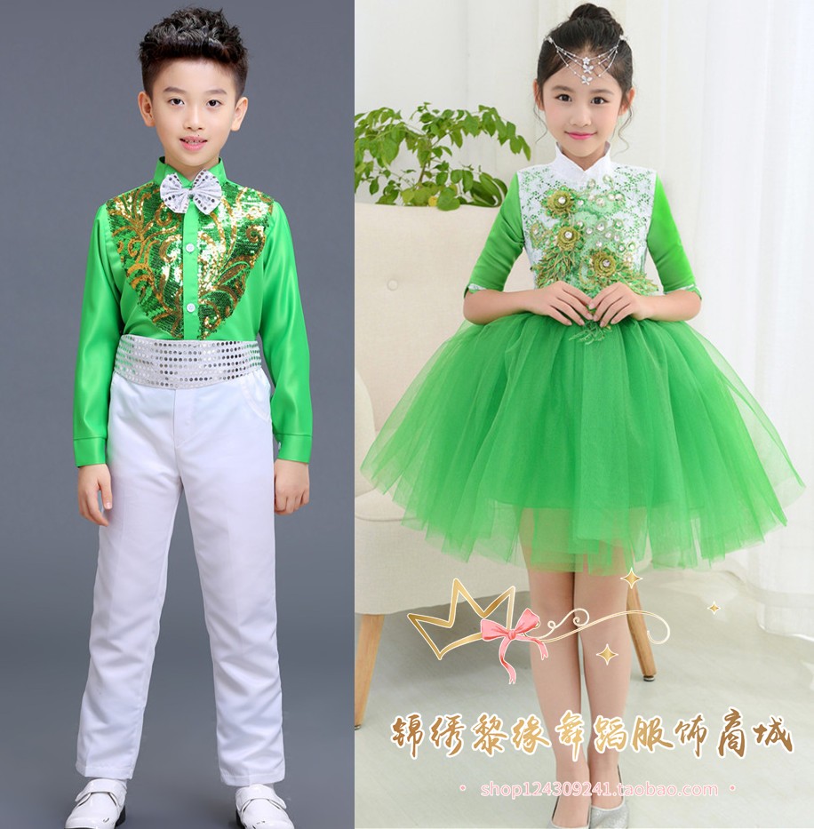 Học sinh tiểu học và trung học thơ đọc trang phục nam nữ mẫu giáo hợp xướng quần áo dài tay trang phục biểu diễn đồ đẹp cho bé gái