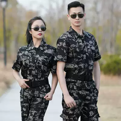 Short-sleeved camouflage suit suit men's summer Black Hawk tactical uniform breathable overalls wear-resistant slim uniforms CS field uniforms