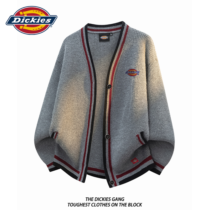Dickies Old Money Style Sweater Men's Jacket with Striped Design Autumn and Winter Knitted Cardigan V-Neck 2026 New Model Dickies Old Money Style Sweater Men's Jacket with Striped Design Autumn and Winter Knitted Cardigan V-Neck 2026 New Model