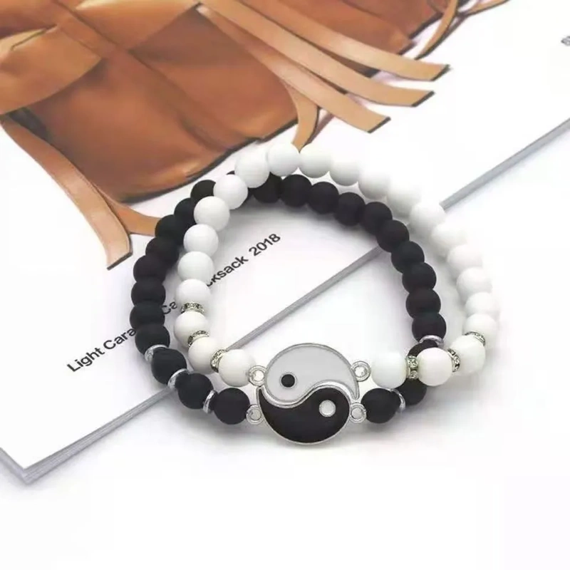 New Yin-Yang Tai Chi Bagua Beaded Versatile Bracelet Simple and Personalized Couple Bracelet