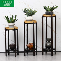 New Chinese light and luxurious solid wood flower shelf Living room Balcony Shelving a few indoor floor multilayer bonsai flower pots shelf