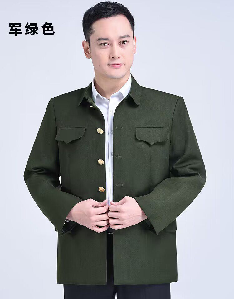 🎁怀旧中山装，爷爷的最爱Military Green Zhongshan Jacket for Grandpa-中山装-淘宝好物网