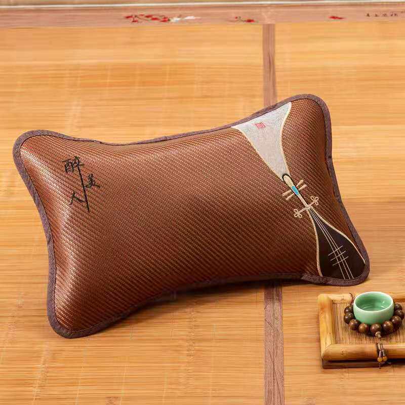 Summer pillow cool pillow double-sided student adult tea pillow summer ice silk rattan pillow home Chinese style bamboo pillow pair