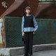 Yun 2022 new autumn fashion casual lapel loose slimming top color matching fake two-piece shirt