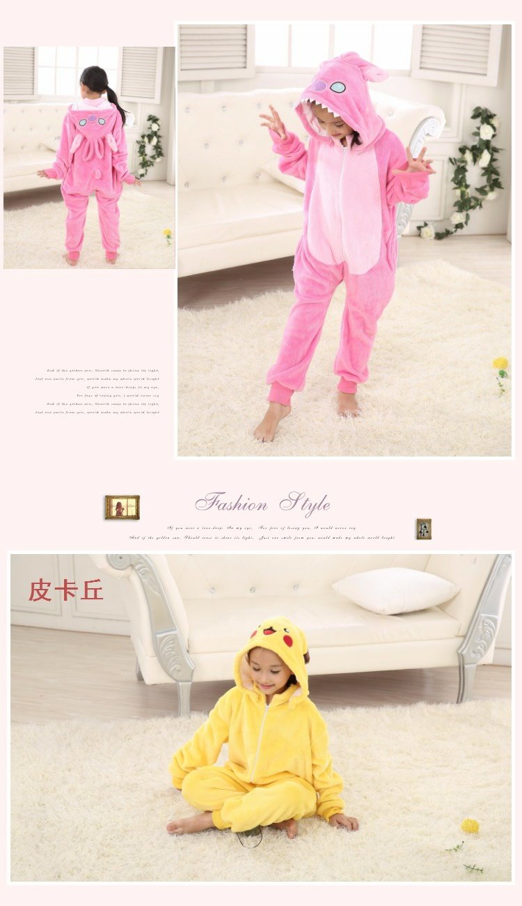 Flannel phim hoạt hình thiếu nhi gắn liền với đồ ngủ khủng long động vật mùa thu và mùa đông bé trai và bé gái áo liền quần ngộ nghĩnh cho bé