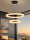 Italian Minimalist Living Room Chandelier, Simple Modern Designer Light Luxury High-End Atmospheric Circular Villa Dining Room Bedroom Lamp