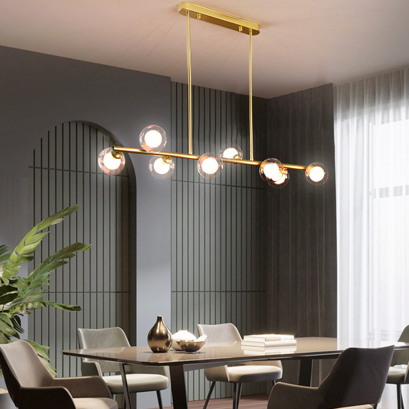 Nordic Dining Room Lamps Brief Postmodern Designer Personality Bar shop Pole minimalist creative strip Magic bean chandeliers