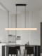 Italian Minimalist Restaurant Chandelier, Modern Simple Light Luxury Strip Light, Designer Dining Table Island High-End Linear Lighting Fixture