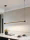 Italian Minimalist Hao Yue Restaurant Chandelier, Modern Minimalist Designer Light Luxury Tea Room Island Table Dining Table Linear Strip Light