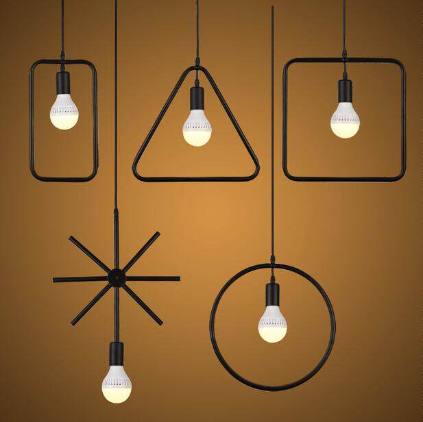 LOFT Nordic bar dining room chandelier creative personality wrought iron vintage clothing store corridor geometry industrial chandelier