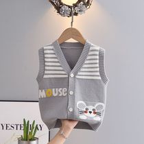 Детский малыш Knit Knit Cardio-жилет Waistbat Girl Outside Web Kan Shoulder Air Air