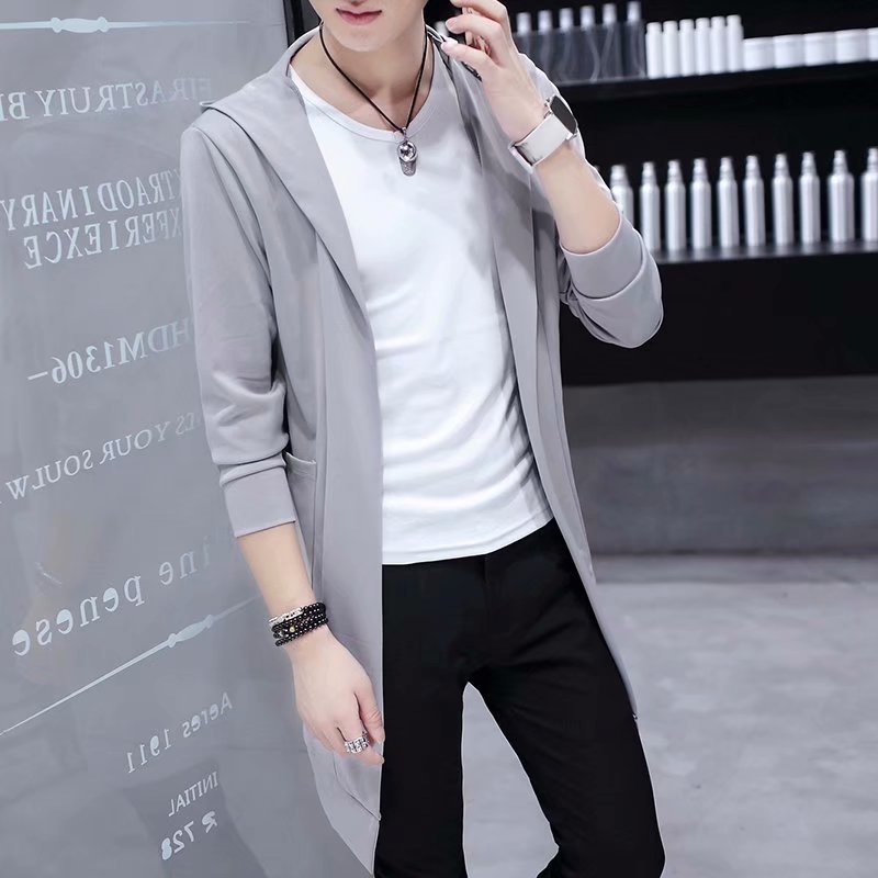 Mùa thu và mùa đông áo khoác mới cho nam áo gió dài cộng với áo choàng len đan nam phiên bản Hàn Quốc của chiếc áo tự canh ngoài thủy triều áo gió dù