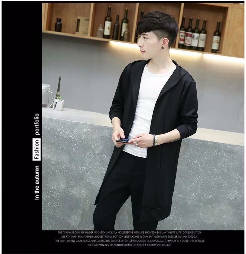 Mùa thu và mùa đông áo khoác mới cho nam áo gió dài cộng với áo choàng len đan nam phiên bản Hàn Quốc của chiếc áo tự canh ngoài thủy triều áo gió dù