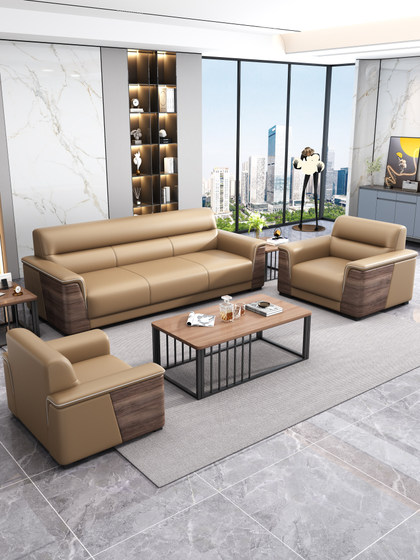 办公室办公沙发简约现代商务接待沙发茶几套装三人经理室会客沙发