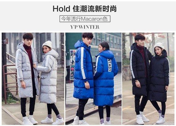 Mùa thu và mùa đông nam mới yêu thích áo khoác cotton Áo khoác dài Hàn Quốc dài qua đầu gối áo khoác cotton dày áo măng tô nữ