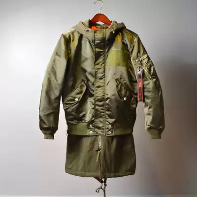 Withdraw the cabinet foreign trade couple personality flight jacket jacket fake two-piece street hip-hop hooded pilot jacket male