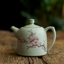 Jingdezhen ceramic hand-painted kung fu tea set small teapot Japanese water point peach blossom coarse pottery tea pot