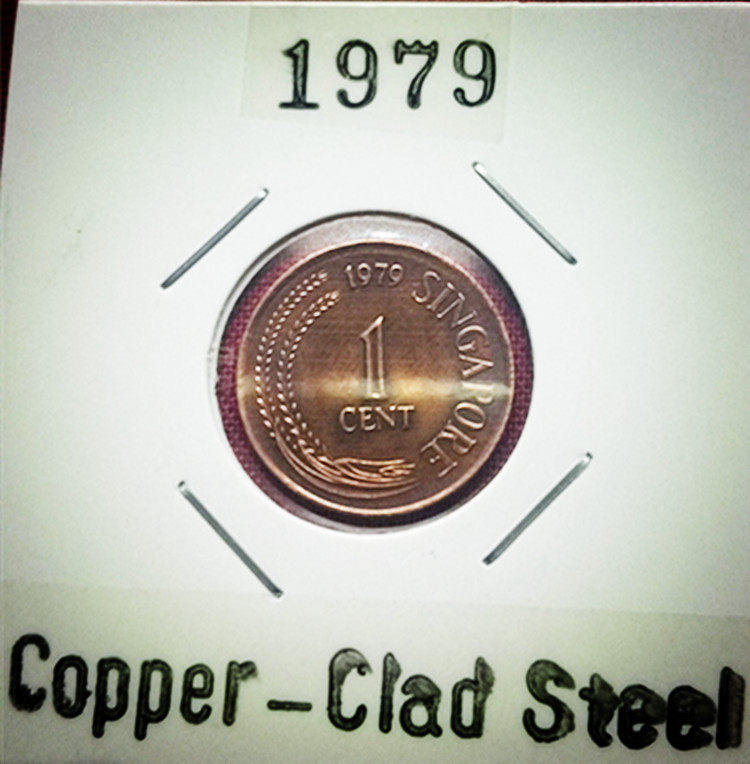 Singapore 1979 1 cent coin 8-9 in circulation