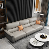 Italian Genuine Leather Office Sofa Brief Modern Leisure Business Office Sofa Tea Table Combined Reception Area Trio