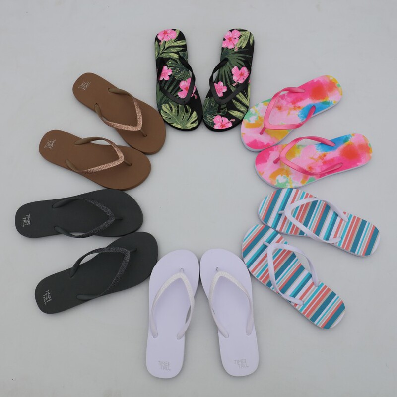 2025 Summer Walmart New Candy Color Rainbow Stripe Dot Casual Couple Men's and Women's Non-Slip Flip-Flops