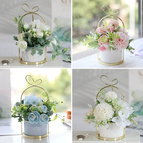 Северный фальшивый цветочный моделирование цветы домашняя гостиная отделка журнальный столик