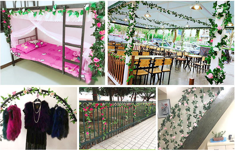 Mô phỏng Hoa hồng Hoa Mây Hoa giả Phòng khách trong nhà Điều hòa nhiệt độ ống Trang trí Loại trừ Nhựa Wisteria Hoa Vine - Hoa nhân tạo / Cây / Trái cây cây hoa giả