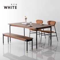 Nordic solid wood dining table modern simple light luxury rectangular table eating household small family table table negotiation table and chair