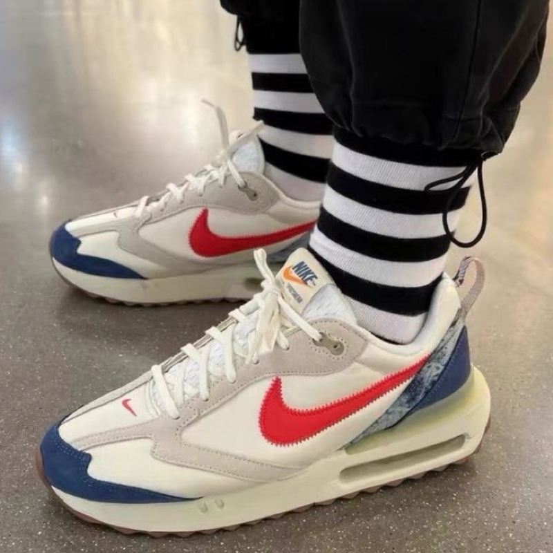 Nike Air Max Dawn Men's Beige, Red and Blue Versatile Sports Low-Top Lifestyle Casual Shoes Dv1487-162