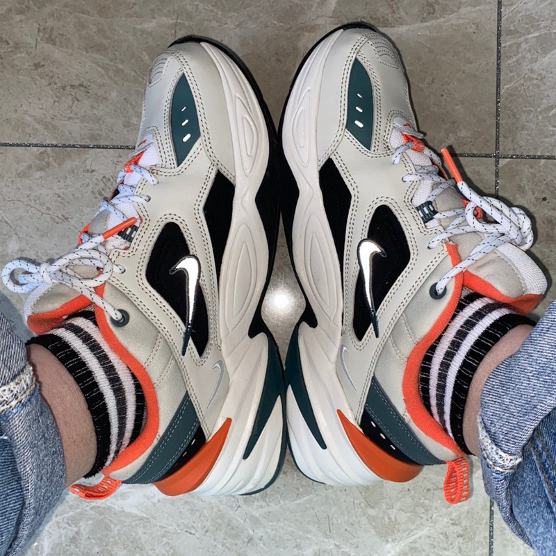 Nike M2K Tekno Light Bone Men's Gray-Orange Comfortable Low-Top Dad Shoes Ci2969-001
