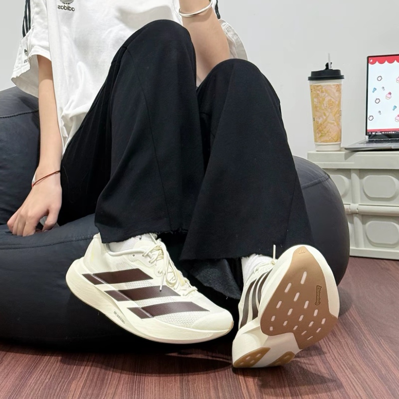 Adidas Adizero Evo Sl Men's White Comfortable and Soft Height-Increasing Low-Top Running Shoes Kk1348