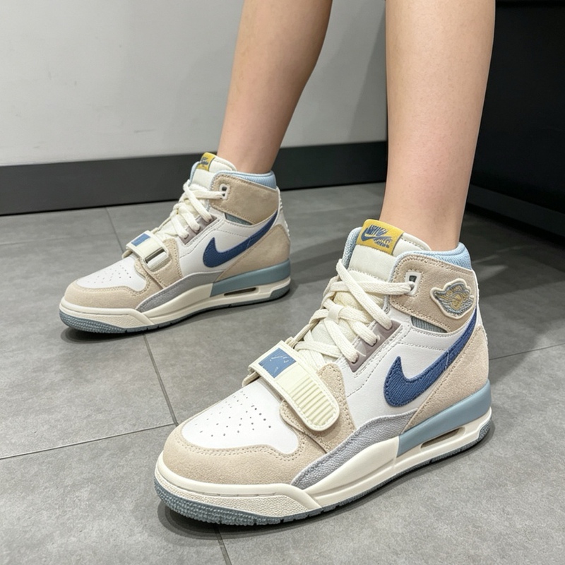 Jordanlegacy 312 Unisex Off-White and Blue Comfortable Sports Gs High-Top Basketball Shoes Dq5348-141